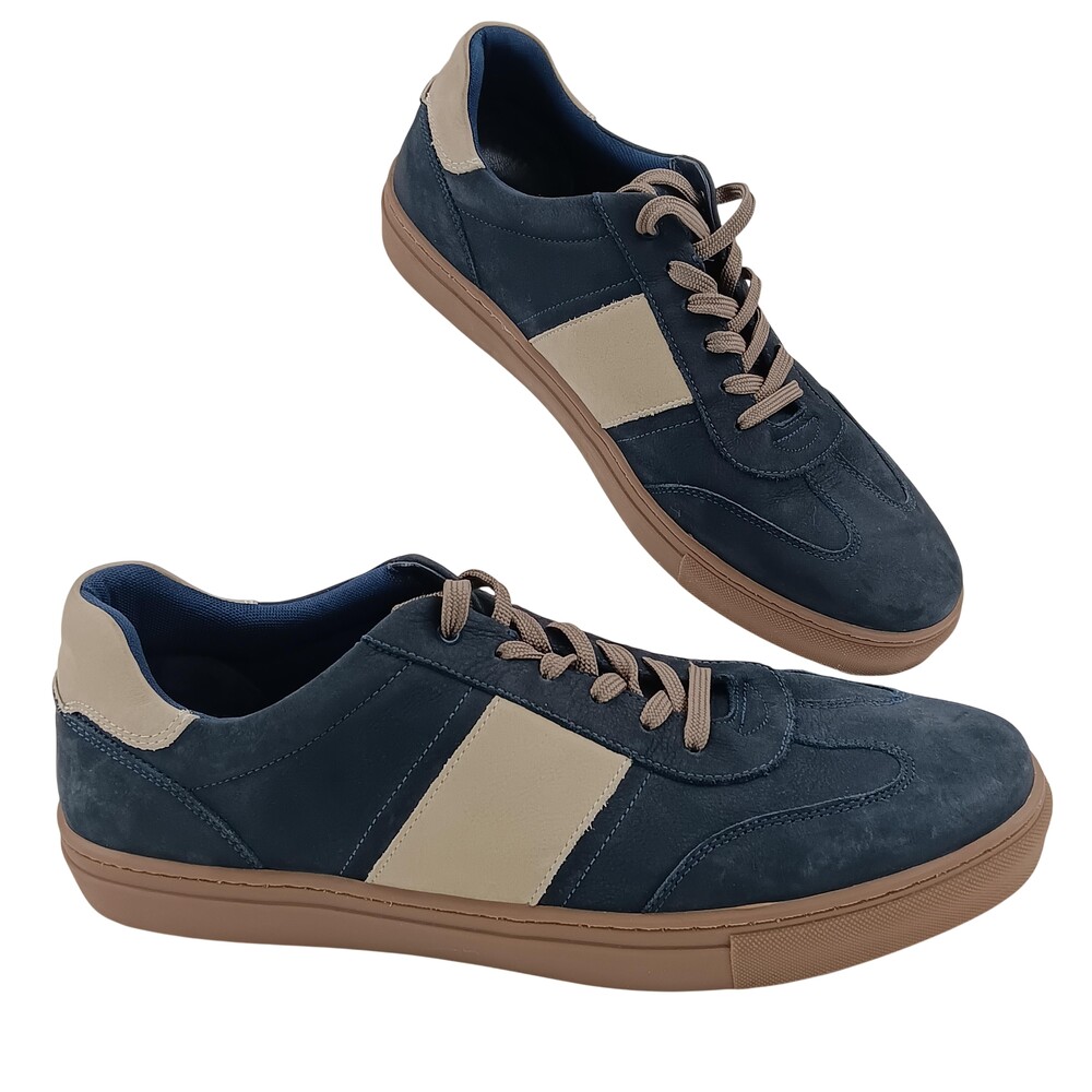 Section X Shoes Mens Size 12 Blue Leather Casual Lace Up Sneakers 641SX0010